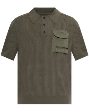 Balmain V-Neck Knitwear - Verde