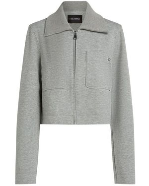 Karl Lagerfeld Jacke Mit Verkürzter Länge Und Breitem Kragen - Grau