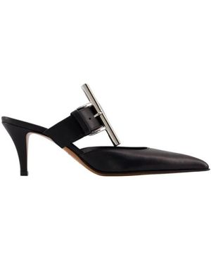 McQueen Heeled Mules - Negro