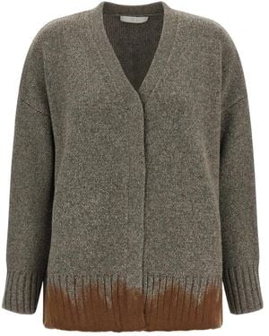 Tela Truien & Vesten ,Grijs ,Wol Tawan Cardigan - Groen