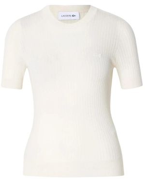 Lacoste Truien & Vesten ,Wit ,Rondgebreide Trui