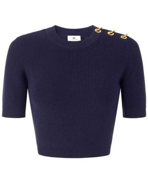 Elisabetta Franchi Round-Neck Knitwear - Blue