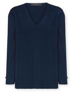 Elena Miro Pullover Mit V-Ausschnitt - Blau