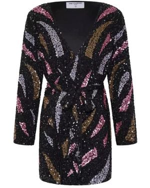 One Teaspoon Pailletten wickel mini kleid delusion - Schwarz