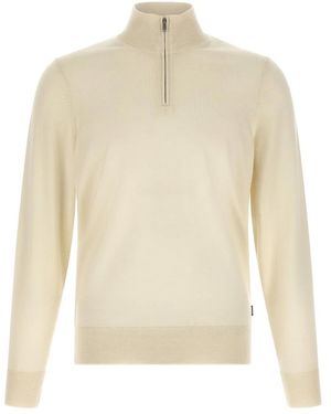 BOSS Round-Neck Knitwear - White