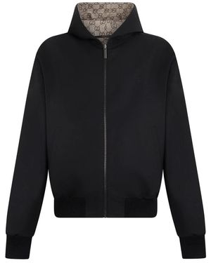 Gucci Hoodies & Sweatvesten ,Zwart ,Katoen Reversible Bomber Jacket