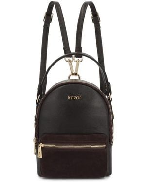 Kazar Echtleder-Rucksack Mit Wildleder-Tasche - Schwarz
