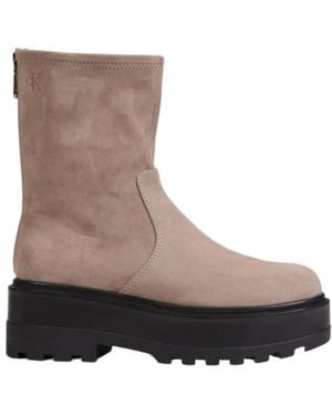 Calvin Klein Plateau Stiefeletten Mit Reißverschluss - Braun