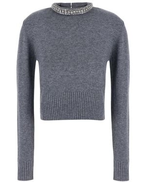 PINKO Round-Neck Knitwear - Blu