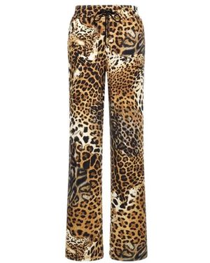 Roberto Cavalli Hose Mit Kordelzug Und Leopardenmuster - Mettallic