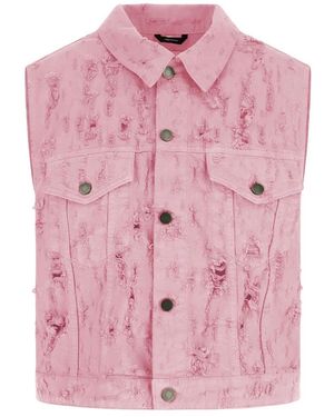 Haikure Jassen ,Roze ,Katoen Katoenen Vest Met Franje Details