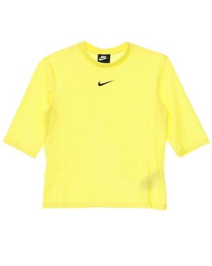 Nike Fitness ,Geel ,Polyester Icon Clash Mesh Top