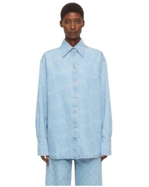 Closed Denim logo hemd blau