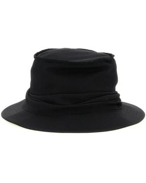 Yohji Yamamoto Gabardine Drape Hat - Schwarz