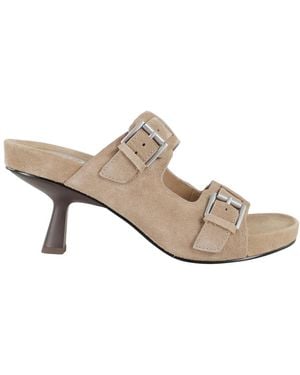 Ash Heeled Mules - White