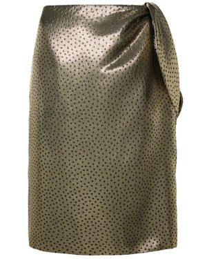 Saint Laurent Falda con detalle de nudo - Verde
