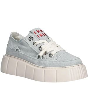Inuikii Schoenen ,Blauw ,Denim Matilda Frayed Sneakers - Grijs