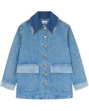 Ganni Denim Jackets - Blue