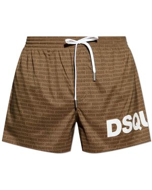 DSquared² Zwembroek Met Monogram - Groen