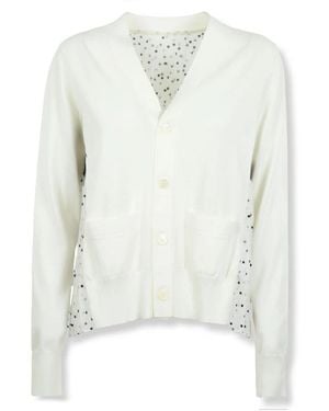 Sacai Truien & Vesten ,Wit ,Pattern Mix Cardigan