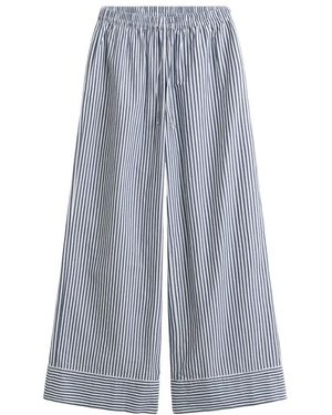 GANT Broeken ,Blauw ,Gestreept Poplin Wide Broeken