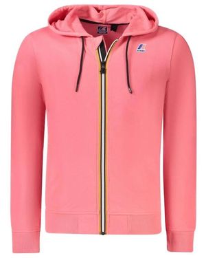 K-Way Rosa baumwollpullover mit reißverschlusskapuze - Pink