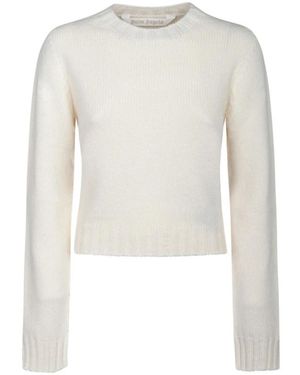 Palm Angels Round-Neck Knitwear - White