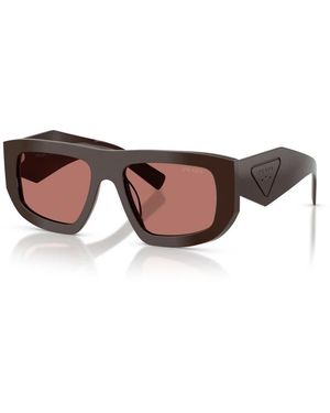 Prada Geometric Frame Zonnebrillen - Bruin