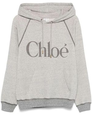 Chloé Kapuzenpullover Mit Kordelzug - Grau
