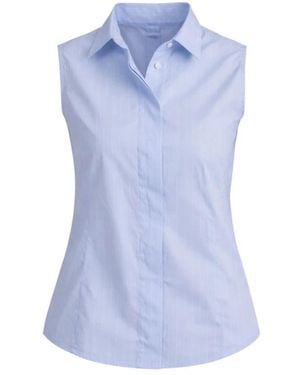 Fay Popeline Stretch Ärmelloses Hemd - Blau