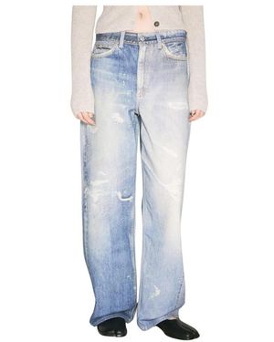 Our Legacy Jeans ,Blauw ,Katoen Full Cut Digitale Print Jeans