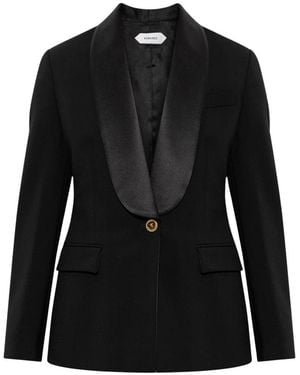Versace Jassen ,Zwart ,Wol Wool Blazer