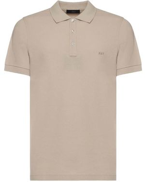 Fay Tops ,Katoen Piquet Stretch Polo - Naturel