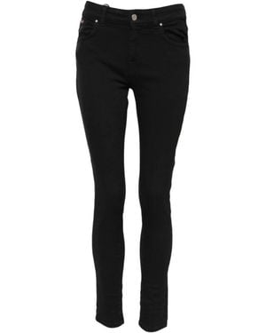 Dolce & Gabbana Zwarte Logo Skinny Denim Jeans