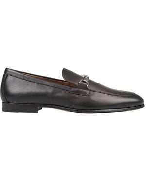 Doucal's Braune Lederslipper Mit Klammer - Schwarz