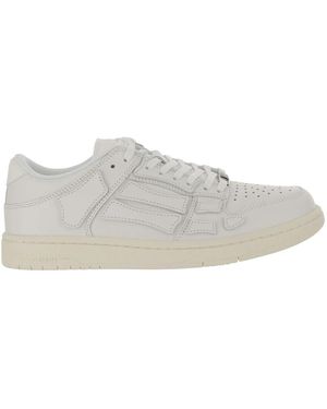 Amiri Lederne Low-Top-Sneaker Mit Skelett - Grau