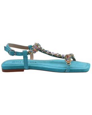 Alma En Pena. Flat Sandals - Blue