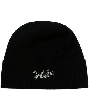 Sonia Rykiel Bestickte Schwarze Bonnet-Mütze