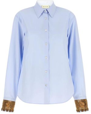 Dries Van Noten Overhemden ,Blauw ,Katoen Chloris Shirt