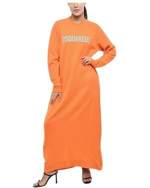 DSquared² Oranges Maxikleid Mit Logo-Print