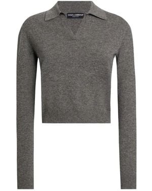 Dolce & Gabbana V-Neck Knitwear - Grey