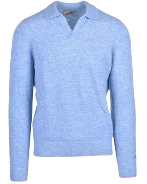 MC2 Saint Barth Truien & Vesten ,Blauw ,Polo Van Gebreide Stof