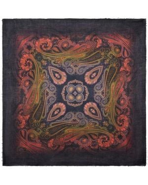 Etro Accessoires ,Veelkleurig ,Wol Sjaal Van Wol, Kasjmier En Zijde Met Dégradé-Motief - Meerkleurig
