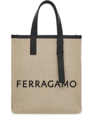 Ferragamo Canvas Tote Bag - Natur