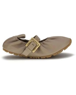 Balmain Schoenen ,Grijs ,Leer Bos Taurus Ballerina's - Naturel
