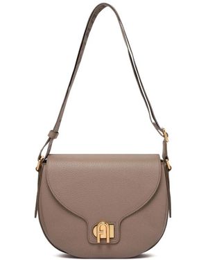 Furla Graue Lotus Umhängetasche - Braun