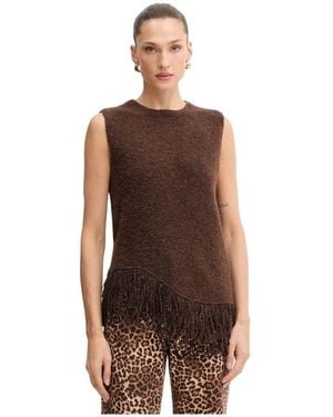 SIMONA CORSELLINI Gilet Met Franjes - Bruin