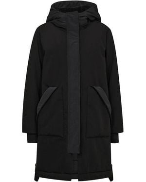 Mos Mosh Jassen ,Zwart ,Polyester Zwarte Jas Met Capuchon En Zakken