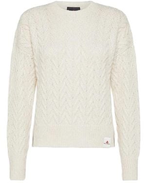 Peuterey Truien & Vesten ,Wit ,Katoen Runas Sweater Met Ronde Hals