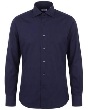 Borriello Overhemden ,Blauw ,Katoen Camicia 100% Cotone